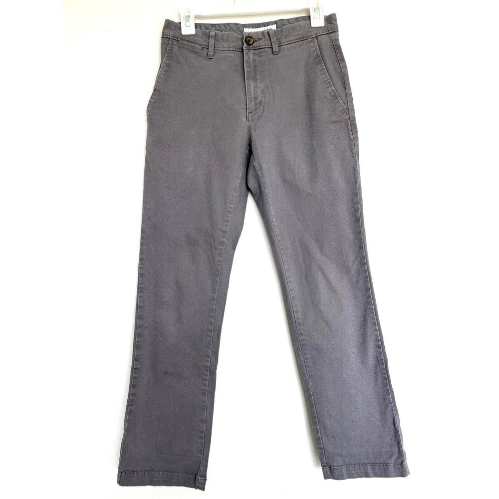 Dark Gray Flat Front Men's Chinos 28x28 Slim Stretch Cotton Amazon Essentials